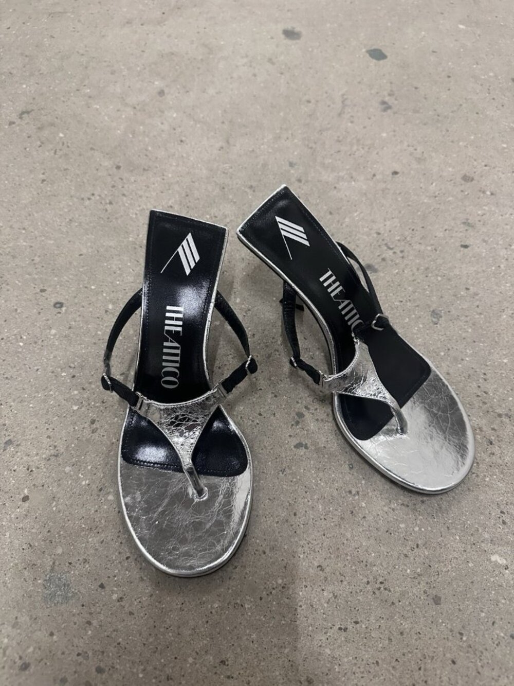 THE ATTICO Bes Sandals Silver Metallic